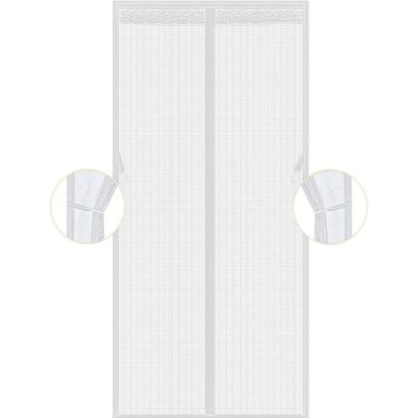 Moustiquaire Porte Aimant 120x210cm, Moustiquaire porte Sans Percer, Adapté pour les Portes-fenêtres, portes-Fenêtres et portes-Fenêtres. blanc (1/5)