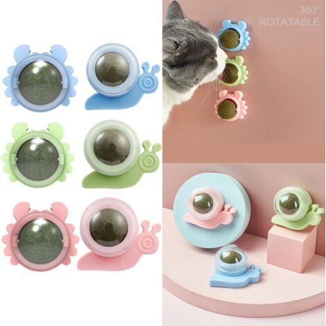 6 Pièces de Cataire Balles à la Rotation de l'herbe à chat Wandball Cataire Balle Dents molaire Boule de Jouets pour chats