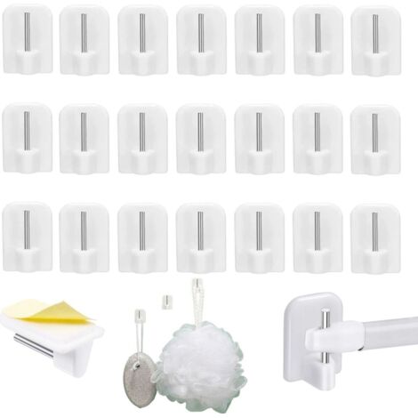 30 x Gardinenhaken auto-Adhésif, Autocollant de Crochet, Klebehaken pour Tringles à rideaux Vitragestangen Gardinenhalter Rideaux, Dekohaken