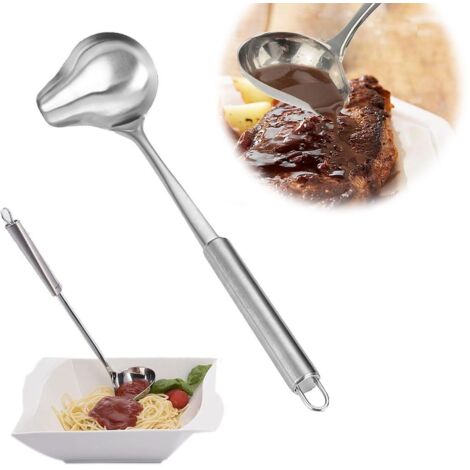 Soßenlöffel,Soßenkelle avec bec Verseur,en acier Inoxydable à sauce,À la Sortie de Ketchup,sauce au Poivre Noir,des Sauces,des Soupes et plus