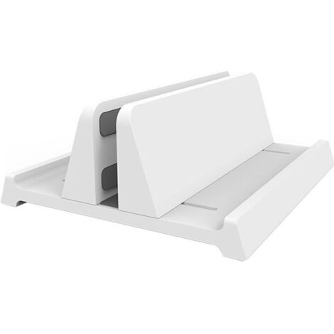 Blanc Réglable À La Verticale D'Ordinateur Portable De Support À Faible Encombrement Support (1/3)