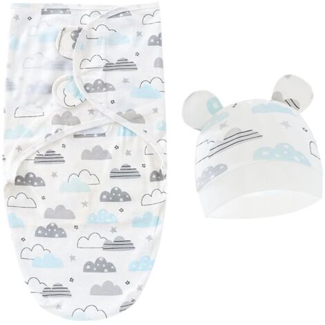 Lot de 1 Kids Baby Couvearture D'emmaillotage Baby 0-6 Mois Langes Bebe pour Nouveau-Né Langes en 100% Coton né Garçon et Fille Puériculture Bebe(bleu) (1/5)