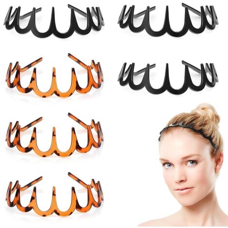 6 bandeaux en zigzag à dents de requin, peignes à cheveux et accessoires ondulés pour femmes et filles (1/5)