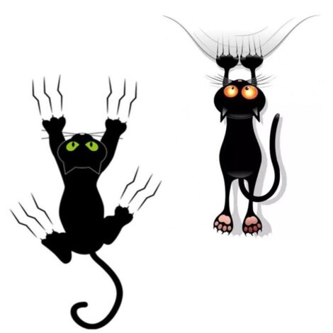 autocollants de voiture en forme de chat noir-Décoration de voiture - Accessoires de voiture - Décoration pour pare-chocs, fenêtres, murs, bagages Autocollant Sticker Tête de Chat Noir Voiture Vinyle