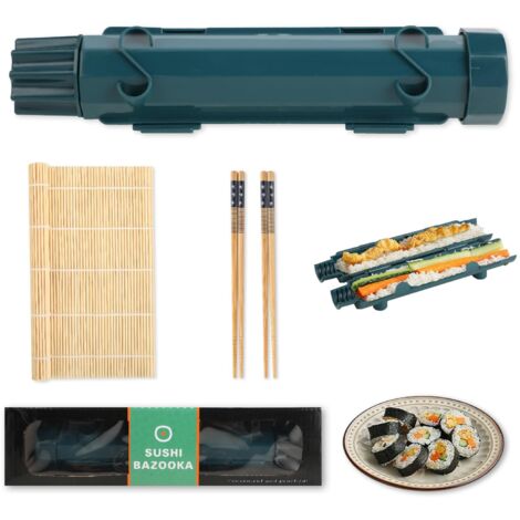 Ensemble de fabrication de sushis 4 pièces, machine à rouleaux de sushi pour débutants, bazooka à sushi, moule à boulettes de riz, moule à sushi, kit sushi maki complet (1/5)