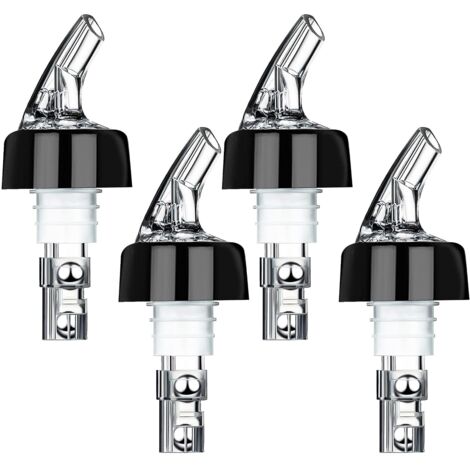 Lot de 4 becs verseurs de bouteilles de 2 cl - Doseur de bouteille - Distributeur de bouteilles - Distributeur de bar - Pour Spouts Shot, aide au doseur de spiritueux - Pour vin, schnaps, (1/5)
