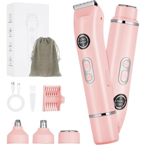 Rasoir Électrique Pour Femme, 4 En 1 Rasoir Indolore Rechargeable avec Peigne à Dents, Tondeuse Femme Indolore, Tondeuse à poils de nez Sans Fil Pour la Visage, Bras, Jambes, Aisselles, Bikini (1/5)