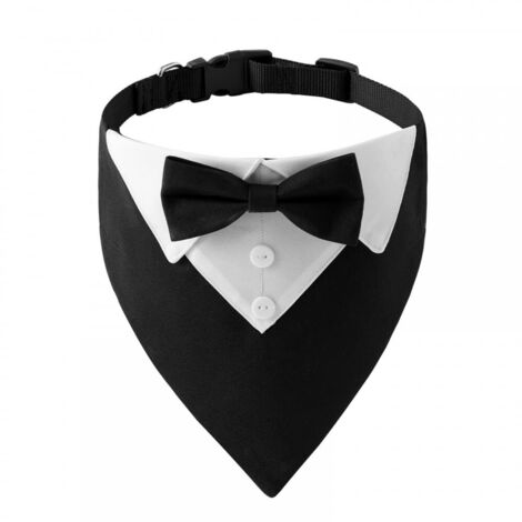 Bandana Smoking Perro pour Chiens, Bandana de Mariage Anniversaire pour Chien, Collier Formel Chien avec Nœud Papillon et Cravate Réglables pour Petite, Moyenne, Grand Chiens