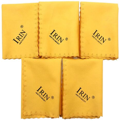 5 pièces chiffon de nettoyage de polissage en microfibre universel pour Instrument de musique guitare violon Piano clarinette trompette Sax jaune