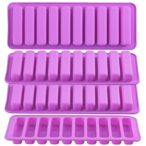 Lot de 4 moules rectangulaires en silicone en forme de doigt pour croquette, friandises pour chien, crayons, glaçons (1/5)