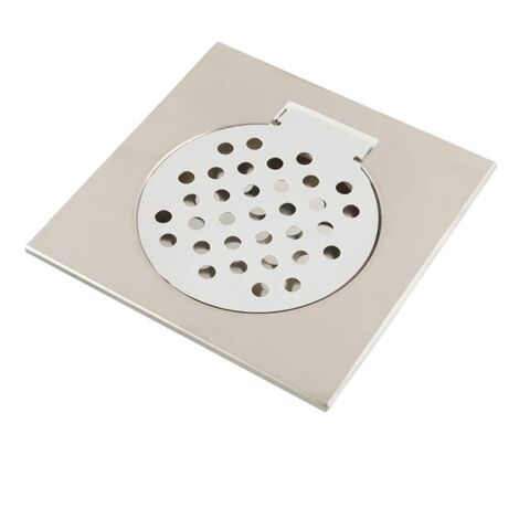 Siphon de Sol, Siphon de Sol à Chute Droite en Acier Inoxydable avec Crépine Amovible 15 x 15 cm Protection Canalisation pour Cuisine Salle de Bain Toilette Buanderie Jardin