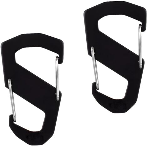 Lot de 2 mousquetons en forme de S - En métal - Double mousqueton - Pour le camping, la pêche, la randonnée ou les voyages (1/5)