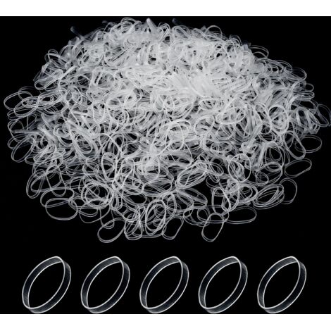 1500 Pièces Mini Elastique Cheveux, Petit Elastique Cheveux Fille Bebe, élastique Cheveux Caoutchouc Transparent pour les Cheveux des Enfants, Petites Dreadlocks, Coiffure de Mariage (1/5)