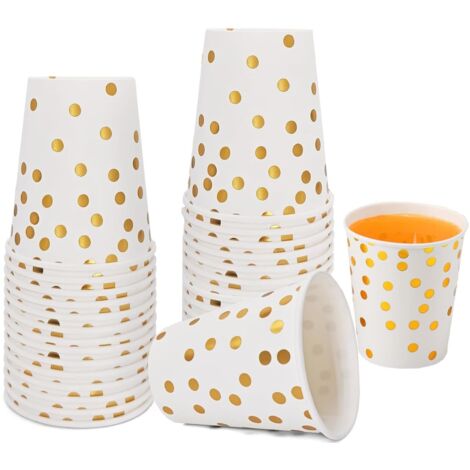 Gobelets en papier jetables 250ml, 25 gobelets en papier biodégradables, idéal pour les fêtes, fêtes d'anniversaire d'enfants, anniversaires, mariages, fêtes, activités de plein air, Noël (1/5)