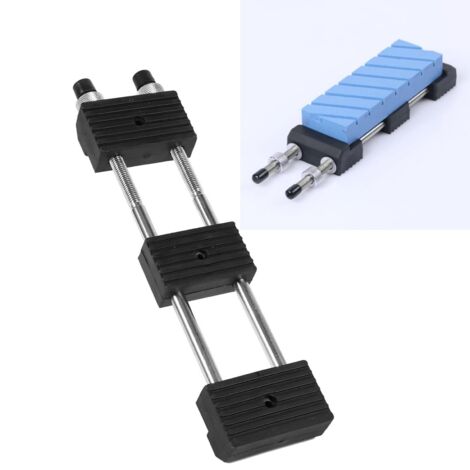 Support Pierre à Aiguiser, Base Réglable Antidérapante en Fer Chromé pour Couteaux, Meule à Aiguiser Professionnelle, 29 x 7 x 3 cm, pour évier de Cuisine et Table