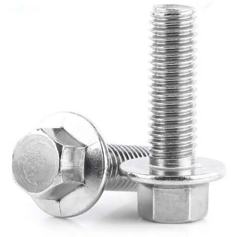 10pcs Boulon à Bride M8 Vis à Tête Hexagonale en Acier Inoxydable 304 [M825] (1/5)