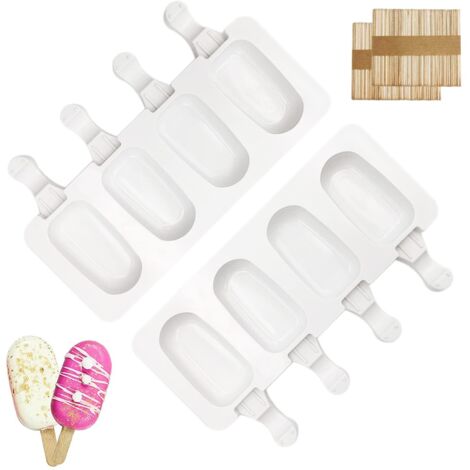 2 Pièces Moule à Glace en Silicone, Ice Cream Moules Maison Dessert, Moules à Crème Glacée, Moule à Popsicle, Moule à Crème Glacée, Moule à Sucette glacée Silicone, Ice Lolly Moule (1/5)