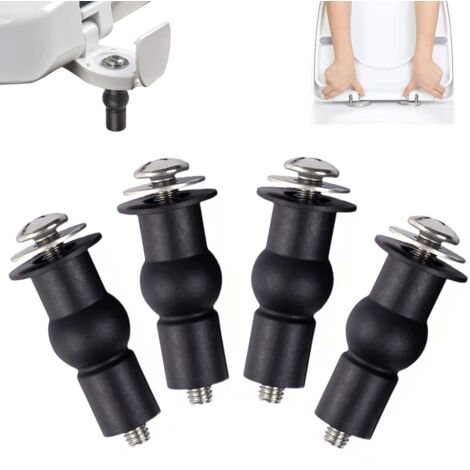 4 Pièces Fixation Cuvette WC, Abattant WC Fixations Charnières, Fixations WC Abattant, Charniere Abattant WC, Fixation Abattant WC Vis, Extensible Caoutchouc Vis Fixation, Extensible Caoutchouc Vis