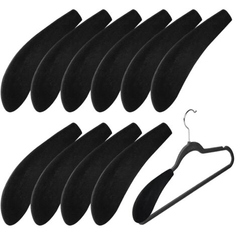 Cintre d'épaule en Mousse Forme de Cintre – Cintres Standard en Velours pour Costume, Manteau, Pull, Robe de mariée, Noir (1/5)