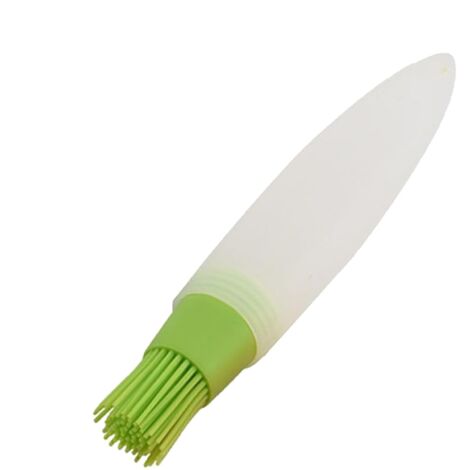 Brosse à bouteille d'huile en silicone,Brosse à huile en silicone, Bouteille distributrice d'huile en avec brosse, à badigeonner Portable en Silicone avec couvercle pour (1/5)