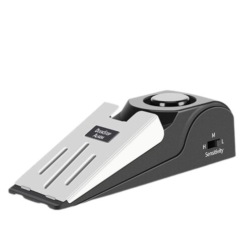 Butée De Porte Alarme - Outils De Sécurité D'alerte D'entrée De Cale Portable - Alarme De Butée De Porte À Sensibilité Réglable avec Sirène 120 DB, pour Maison, Appartement, Bureaux, Hôtel (1/5)