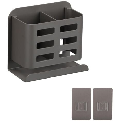Porte Brosse à Dents Mural, Porte-Brosse à Dents en Aluminium Support de Suspension Autocollant Organisateur Rasoir, pour Cuisine, Salle de Bain, évier, Plan de Travail (Simple)