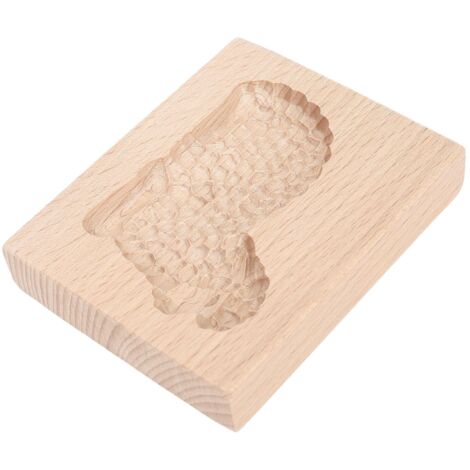 Moule à Biscuits en Pain d'épices en Bois sculpté, Tampon à Biscuits 3D en Bois de Hêtre pour la Cuisson de et de Pâtisseries, Idéal pour la Cuisine Familiale et les Activités Amusantes (1/5)