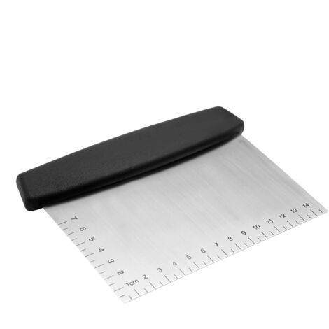 Coupe-pâte et grattoir, grattoir d'établi en acier inoxydable  Coupe-pâte et outil cuisine, polyvalent poli en acier inoxydable, avec échelle de mesure pour Pizza (1/5)