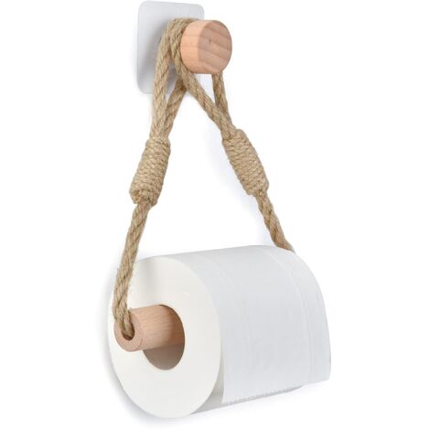 Porte-Rouleau de Papier Toilette Auto-adhésif - Décoration bohème Antique Industrielle - Porte-Serviettes Mural - Anneaux de Serviette de Bain - Accessoires de Salle de Bain (1/5)