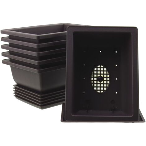 6 pièces Pots Bonsaï avec Soucoupes, Pots de Fleurs en Plastique,Bonsaï, Pot Rectangulaire, pour Le Salon, Bureau, Yard Jardin, 16,5 x 12,3cm (1/5)