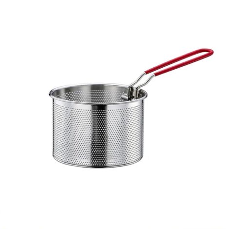 Panier à Frites et Pâtes en Acier Inoxydable - Passoire de Cuisine Avec Poignée, Louche, Écumoire - Ustensile Domestique (14 cm) (1/5)