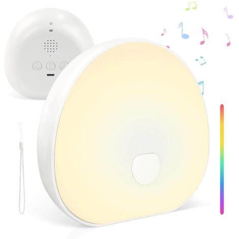 Machine à Bruit Blanc Portable, 7 Couleurs de Veilleuse pour Bébé, avec Apaisants Musicaux, Réglages de Minuterie, Batterie Rechargeable, Type-C, White Noise Machine pour Adulte, Bébé