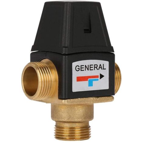 Vanne Mélangeuse Thermostatique DN20, Filetage en Laiton Vanne Mélangeuse pour Chauffe-Eau Douche Commutateur de Commande Automatique D’Eau Chaude, pour Robinet de Cuisine de Salle de Bain (Mâle) (1/5)