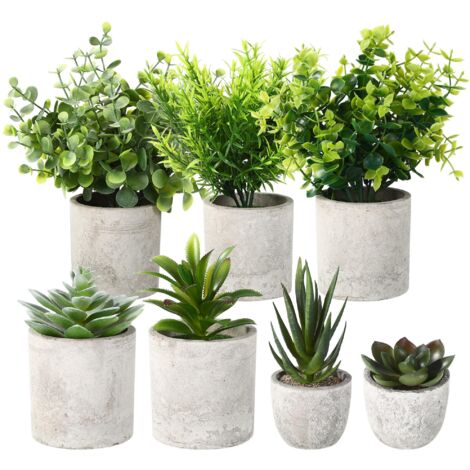 7 Pièces Plantes Artificielles,Mini Plantes Artificielles,Plantes artificielles pour la décoration du Salon, de la Chambre, du Bureau. (1/5)