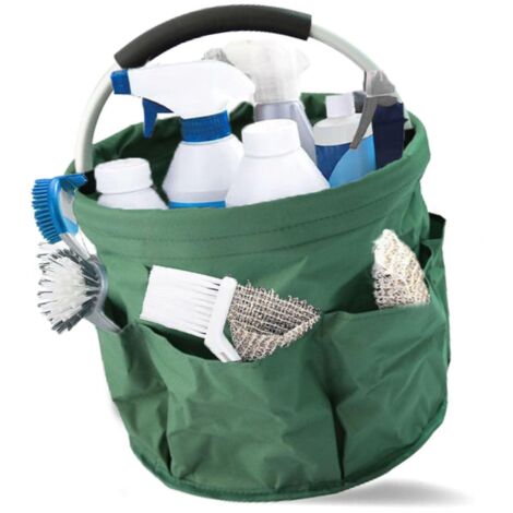 Panier à outils pliable, sacs à outils en seau, sacs à gadgets de jardin pliables, organisateur de gadgets robuste, adapté aux sacs d'organisation (vert) (1/5)