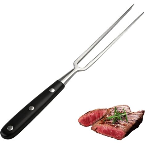 Fourchette à viande en acier inoxydable avec manche – Fourchette de cuisson à la viande 27 cm, idéale pour grill, rôti et service (1/5)