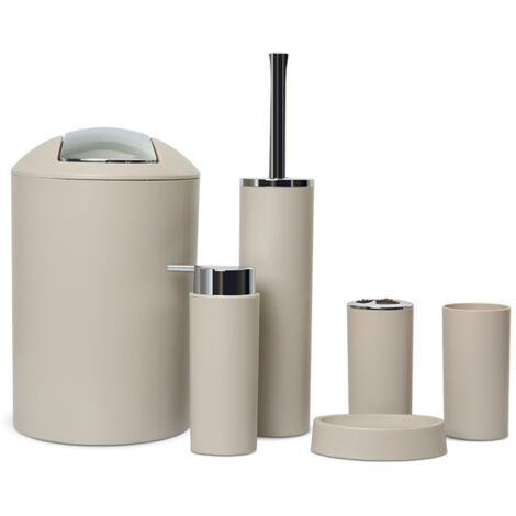 6ensemble d'accessoires de salle de bain-matière plastique beige (1/5)
