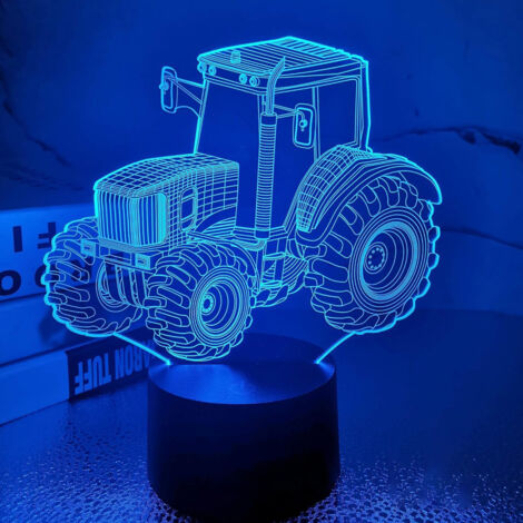 tracteur3DLampe à illusion, de bureau/lampe de bureau décorative,7Couleurs, commande tactile (1/5)