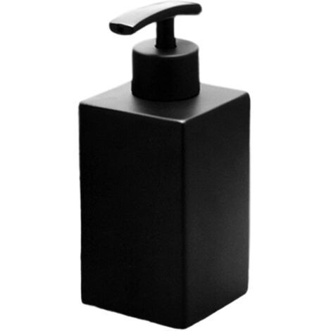 Flacon distributeur carré noir - flacon de savon liquide rechargeable -304Tête de pompe en acier inoxydable,358millilitres (1/5)