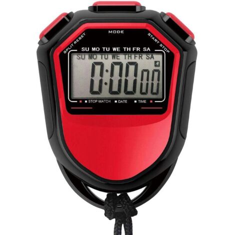 Minuteur numérique LCD, détecteur de mouvement, avec bracelet de montre, rouge (1/5)