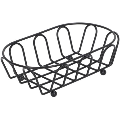 Panier à frites en acier inoxydable, idéal pour les en-cas et les pâtisseries, noir. (1/5)
