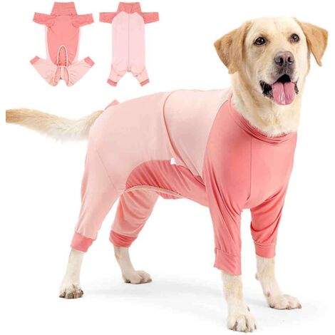 Vêtements pour animaux - Rose à blocs de couleur - Taille S - Combinaison anti-mue (1/5)