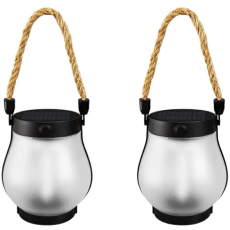 Deux lanternes solaires à flamme dansante -Portable, stable et équipé d'une suspension articulée (1/5)