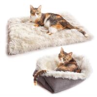 Lit pour Chat Chien, 2 en 1 Double Usage Panier pour Chat Coussin pour Chien Doux et Confortable Chaud Nid Chiot Panier Chat Moelleux, améliorer Le Sommeil