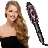 Brosse Thermique 3 en 1 pour Boucles Lâches - Brosse Ronde Chauffante, Augmente le Volume des Cheveux