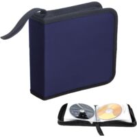 Sacoche pour CD, disques CD DVD, Sac de Rangement pour CD pour Voiture et Maison, Sac de Rangement pour 40 disques, Bleu