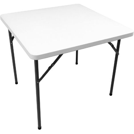 Mesa plegable "SOLID SQUARE" 86 x 86 x 74cm Portátil Cuadrada Normativa EN 581-1/3 Uso Público Interior / Exterior / Jardín / Catering Tablero Resina HDPE 3,8cm 4 Personas Carga 120 kg Multiusos THW