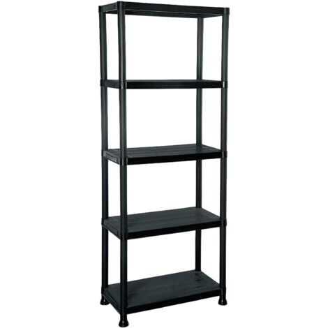 Estantería Almacenaje Resina 5 Baldas 60x30x173 cm Fabricada en Plástico Polipropileno Reciclado Resiste 25 Kg por Estante / Hasta 125 Kg Incluye Fijaciones a Pared Multiusos Hogar Trastero Cocina THW