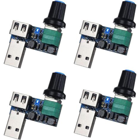PC-USB-Lüfterdrehzahlregler DC 5V Mini-USB-Lüfterdrehzahlregler DC 5V-12V auf 2,5-7,5V USB mit Geschwindigkeitsschalter