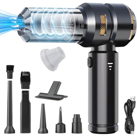 Tragbarer, kabelloser Mini-Staubsauger (4-in-1), leistungsstarker Zyklonstaubsauger mit 23.000 Pa, wiederaufladbarer tragbarer Autostaubsauger per USB, schwarz